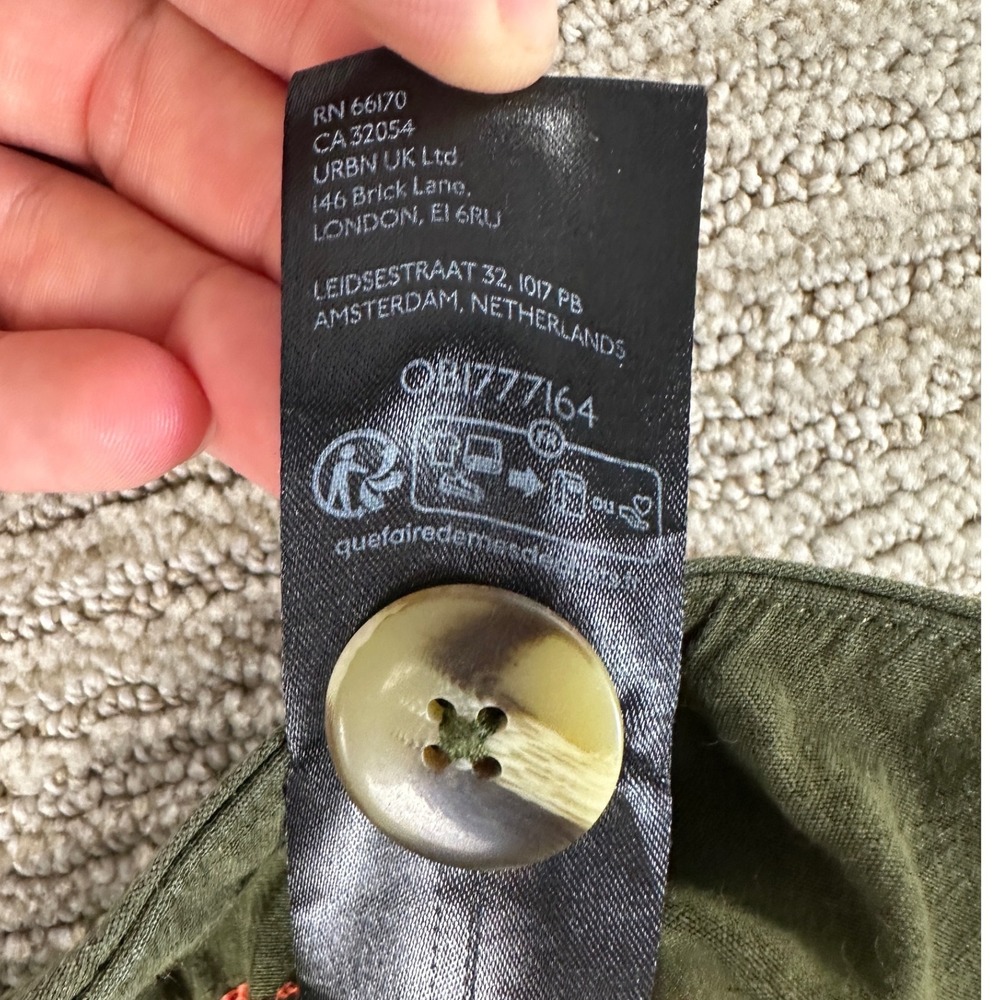 Maeve by Anthropologie The Colette Wide Leg Pants Green Linen Blend Size 28 - Picture 8 of 11